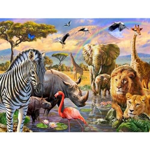 Gatyztory 60×75cm Diy Painting By Numbers Animal World Canvas Drawing Handpainted Gift Wall Decor Artwork Frame