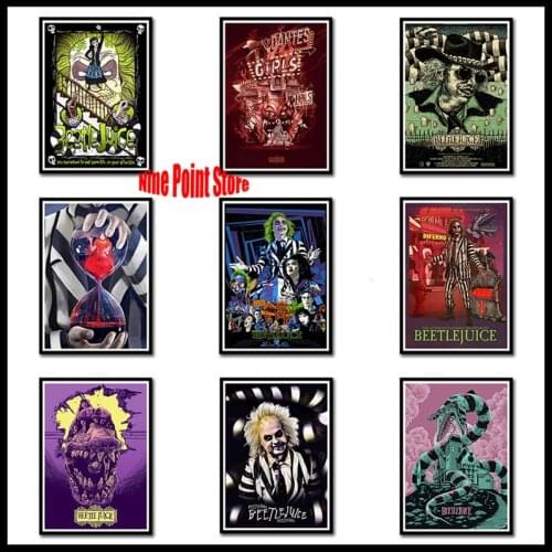 Classic horror film Beetlejuice Coated paper Poster Home Wall Decor Paingting Wall Sticker Bar Decor Children Room Decor 42*30cm