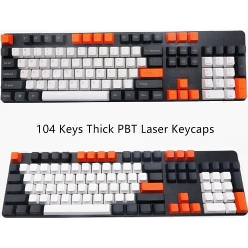 104 Keys Thick PBT Carbon Edition Laser Keycap Keycaps Set Top Printed Side Printed Key Caps for Cherry MX Mechanical Keyboard
