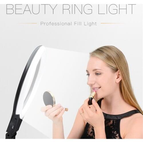 Live Supplementary Photographic Lamp LED Annular Fill Light Beauty Flash Lamp Selfie Stick 3 Tone Light Exchange Built-in 850mAh