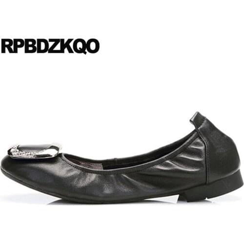 Metallic Diamond Women Silver Metal Large Size Peacock 10 42 Foldable Ballet Flats Dress Ballerina 11 Rhinestone Shoes Crystal