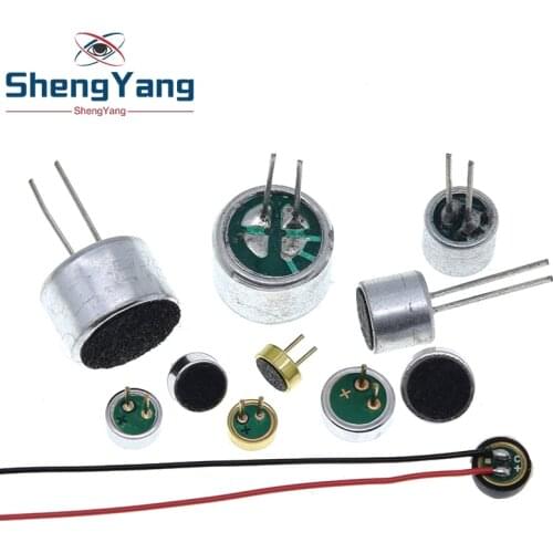 TZT 10 PCS/LOT 9x7mm 9767 6x5mm 6050 6x2.2mm 6022 4.5x2.2mm 4522 4x1.5mm 4015 Microphone Electret Microphone with 2 pin pick-up