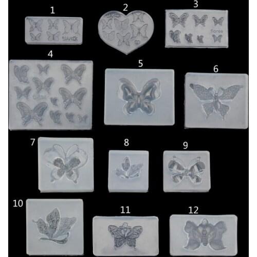 Cute Butterfly Silicone Resin Molds Earring Necklace Pendant Jewelry Tools 62KE