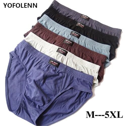 4 Pieces/lot Breathable Cotton Male Underwear 2019 Briefs Men Plus Size Bodysuit Comfortable Slip Solid Sexy U Convex Underpants