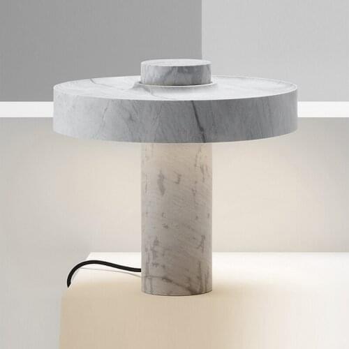 New product light luxury bedroom table lamp bedside lamp modern minimalist marble disc lamp ins style girl table lamp