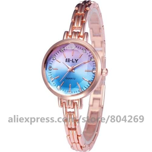 Wholesale E-LY 062 women bracelet watch hot fashion women quartz watches alloy lady dress two colors bangles wristwatches