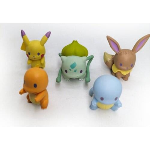 Genuine Pokemon Doll Eevee Bulbasaur Squirtle Charmander Pikachu Figure Toys Table Ornaments Pocket Monster Kids Gifts