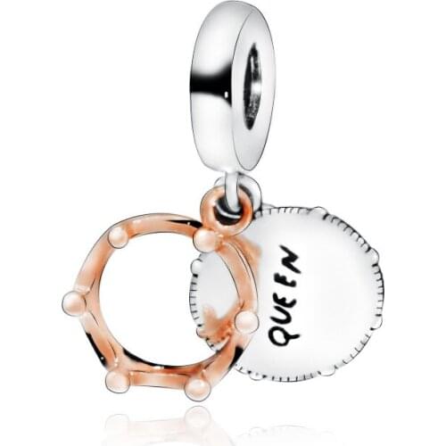 925 Sterling Silver Beads Fit Original Pan Bracelets Queen & Regal Crown Dangle Charm Women DIY Fashion Jewelry Gift