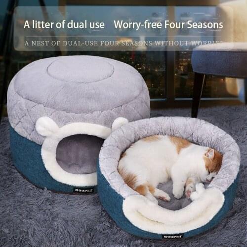 Cat Beds & Furniture Pet Cat Litter Cat Cave Dual-purpose Winter Warm Cat Bed Cat Supplies Available For Four Seasons Comfort
