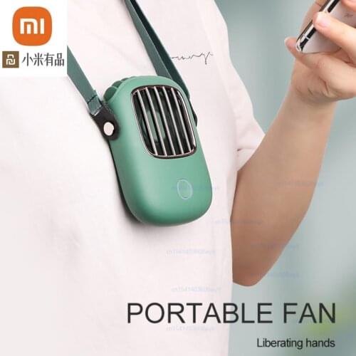Xiaomi Portable Hanging Neck Fan Mini 3 Gears Adjustable Handfree Cooler USB fan Air Cooling Fan Summer Outdoor Travel Lanyard
