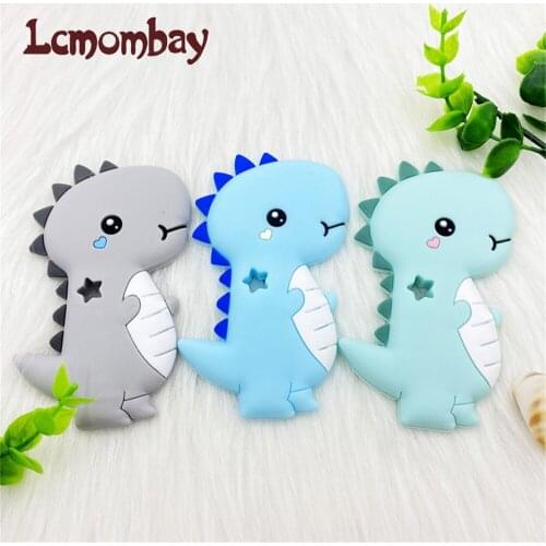 5/10pcs Silicone Dinosaur Teether Animal Silicone Beads Chew Charms BPA Free Silicone Teether Bead Toy Gift