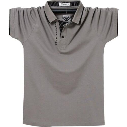 Business casual Short sleeve cotton Polo shirts men Letter embroidery fashion Streetwear Summer Brand Polo Shirt Men