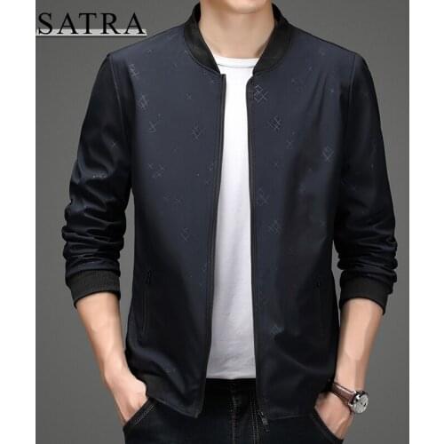SATRA 2021 New Arrival Spring Autumn Casual Solid Slim Bomber Jacket Men, Mens Fashion Trend Baseball Wind Coat Jacket
