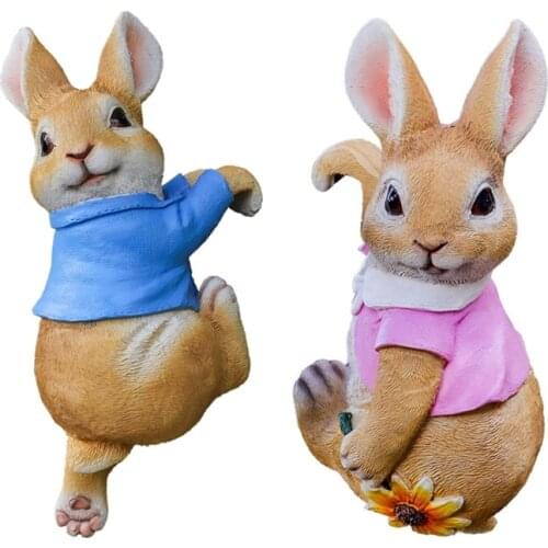 Bunny Statues Hanging Sculpture Art Decoration Figurine for Yard Home Garden