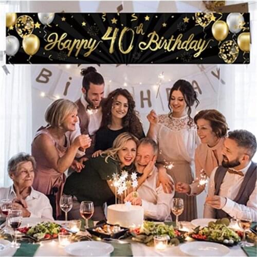 Party Decoration Decoration Background Golden Glitter Happy Birthday Banner 30 40 50 60 Years Old House Party Supplies
