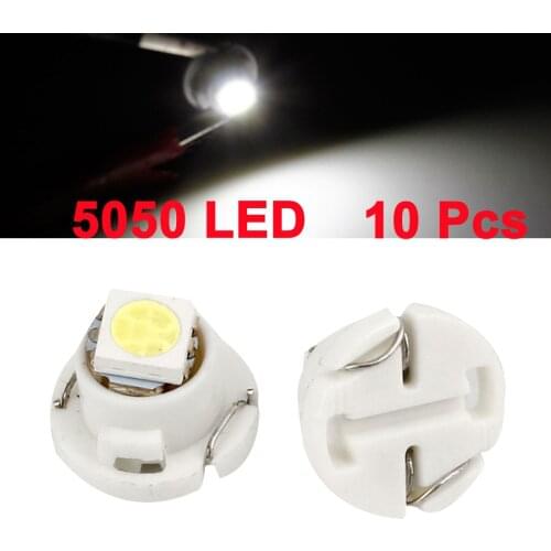 Uxcell 10 Pcs T4.7 White 5050 LED SMD Auto Car Dashboard Panel Meter Light Internal
