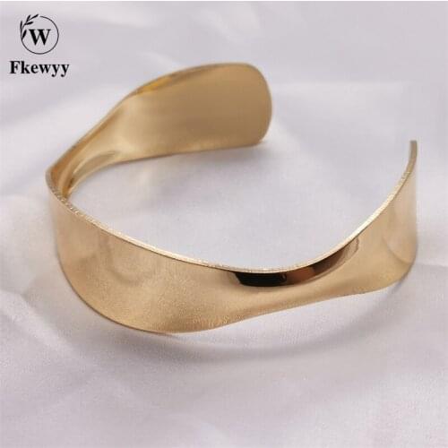 Fkewyy Simplicity Fashion Cuff Bracelets Gothic Gold Plated Jewelry Woman Festival Party Bracelet For Women Charm Snake Bangles