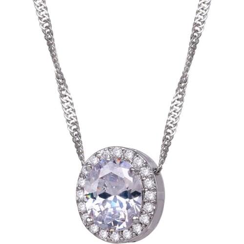 Bettyue Brand Fashion Charm Gothic Style Oval Pendant AAA Zircon White Gold Color Jewelry Necklaces For Woman Wedding Party Gift