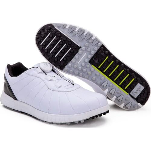 1 Pair Golf Shoes Men Sports Waterproof Sports Shoes Knobs Buckle Shoelace Breathable Training Sneakers High Quality D9100