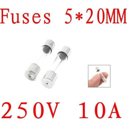 100Pcs Set 5*20mm 10A Quick Blow Glass Tube Fuse Assorted Kits,Fast-blow Glass Fuses