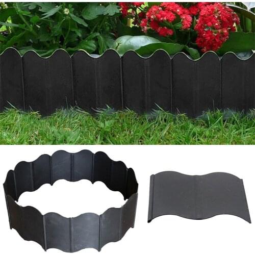20Pcs Outdoor Park Lawn Garden Inter Locking Border Edging Fence Landscape Decor DIY Garden Fence Cobbled Edge Soil Insert Park
