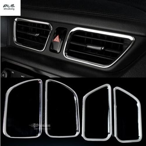 4pcs/lot ABS car stickers of central and both sides of air conditioning cover for 2012-2016 KIA RIO K2 MK3