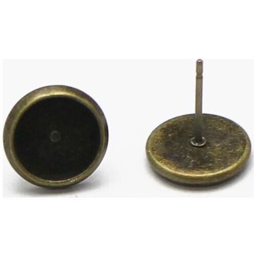 BeadsniceDIY Jewelry Findings ear stud base accessories fit12 mm round ID 39609
