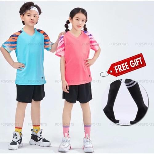 Free socks Custom Kids Soccer jerseys sets boys girls football DIY jersey set with socks wholesale