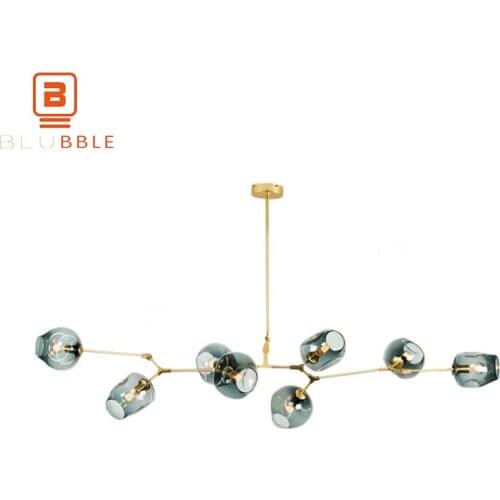 BLUBBLE 3/5/6/7/8/9 Heads Glass Ball Chandelier Lampadari Molecular Bubble Ball Art Deco Bedroom Droplight