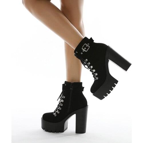 2021 belt buckle stage ankle boots new thick-soled sexy fashion shoes Thick bottom large size 35-42