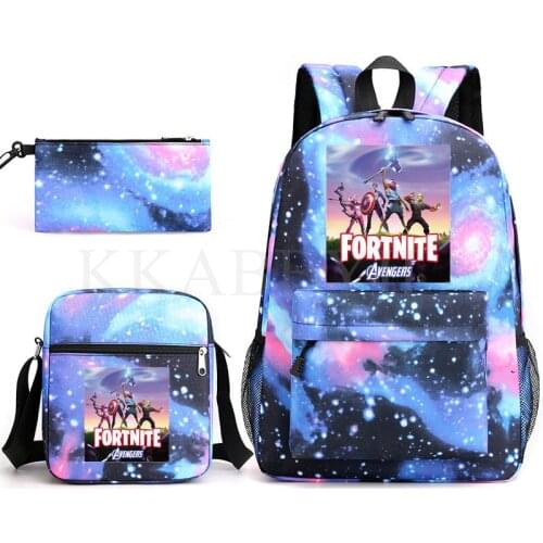 Fortnites 3PCs/Set Childrens School Backpack 3D Pattern School Bags Game Teenagers Book-Bags Sets