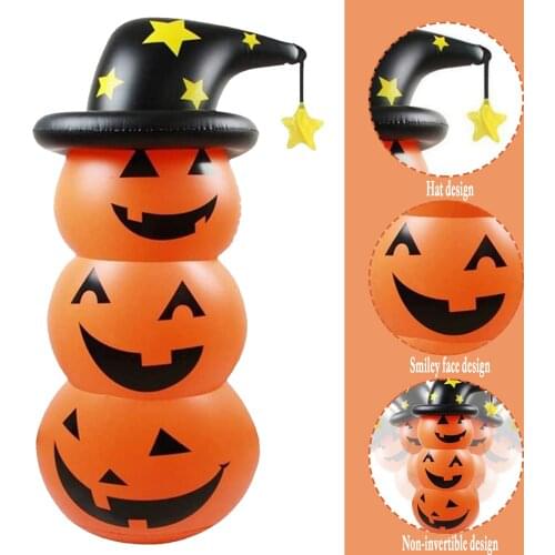 Halloween 4.6FT Inflatable Stacked Pumpkins Blow Up Outdoor Yard Party Decor Flooding Strong Durable Halloween