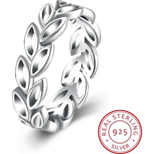 Hot Original S925 Sliver Ring With Fashion Open Laurel Wreath Leaves Ring For Women Engagement Ring Wedding Jewery