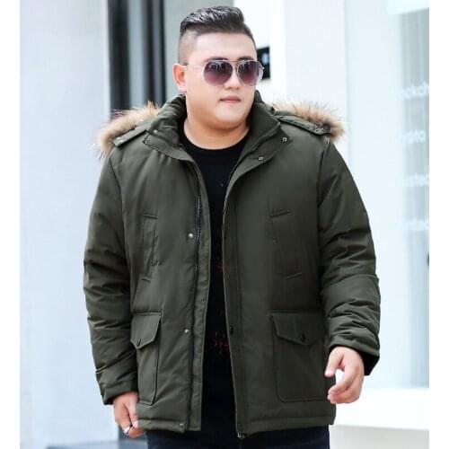 Winter Jacket Mens Winter Large Size 8XL 9XL 10XL Hooded Park Warm Jacket Thick Loose Warm Coat Color Black Blue Wine Red