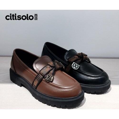CW21Q1236A Citisolo Autumn Fashion Thick-soled Loafers Casual Womens Shoes