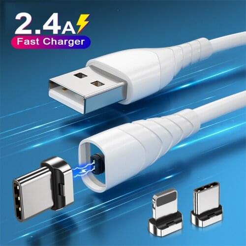 Magnetic USB Type C Cable 3 In 1 Micro USB Charger Wire Fast Charging Data Cord Smartphone Charge Accessories For iPhone Xiaomi