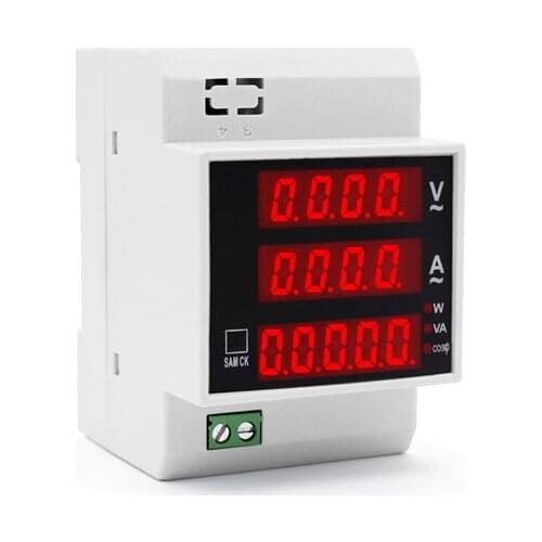 0-30000W 200-450V 100A AC Voltage , Ampere, Watt, apparent power, power factor AC din multifunction electricity meter