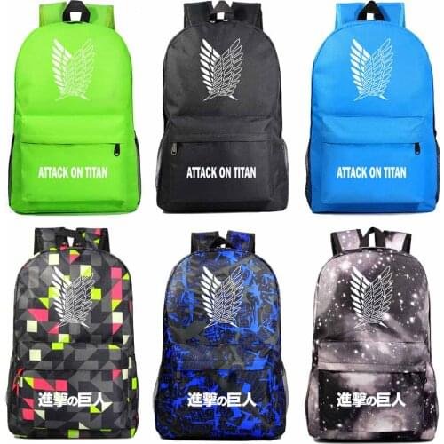 Fashion Anime Attack on Titan Boy Girl School bag Women Bagpack Teenagers Schoolbags Men Children Student Backpacks