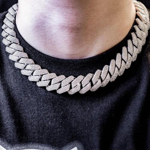 Men Hip Hop Iced Out Bling Full Pave Rhinstones Chain Necklace Fashion CZ Miami Cuban Chains Necklaces Hiphop for Unisex Jewelry