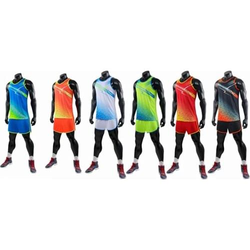 2 Pcs/Set Men Running Sets Quick Dry Jogging Suit For Women Exercise Clothing Marathon Vest+Shorts Track and Field Tracksuit Kit