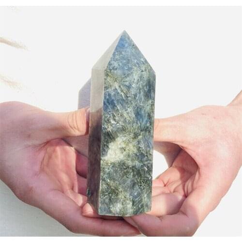 Natural Beautiful Labradorite Quartz Crystal Obelisk Wand Healing Stone 1PC