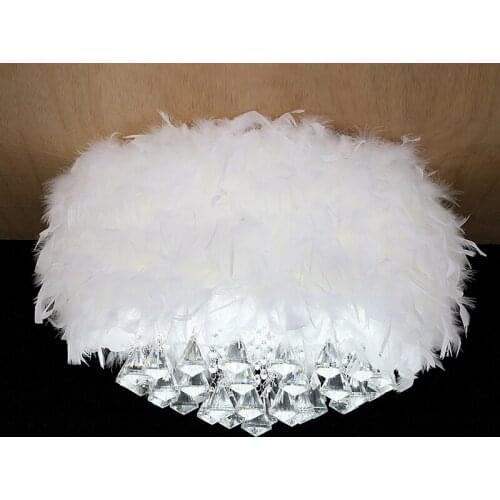 2016 new Pastoral art minimalist style bedroom creative romantic room crystal feather ceiling lamp