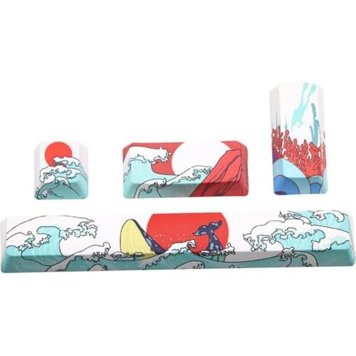 Brand New Sea Coral Keycap PBT Five Sides Dye-Subbed Spacebar 6.25U OEM Profile Space Bar Keycap for DIY Mechanical Keyboard