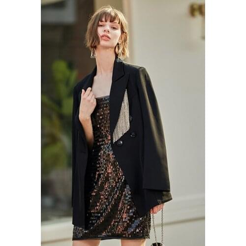 2020 New Autumn Runway Designer Fashion Women Coat Tassel Suit Jacket Blazer Female Casual Streetwear Black Ladies Coats