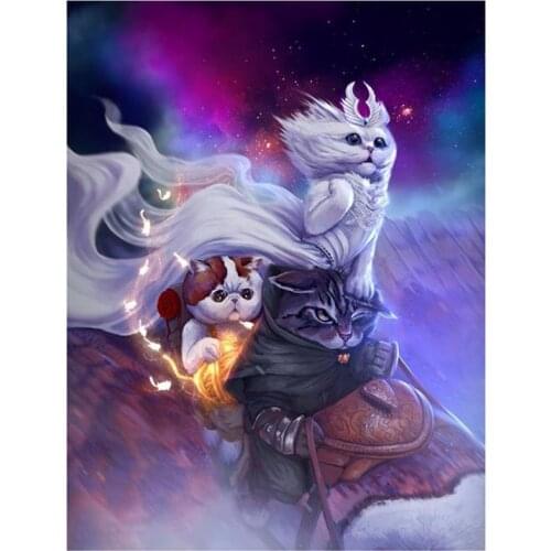 New Arrivals 5D DIY Full Round Diamond Painting Cute Cat 3D Embroidery Cross Stitch Rhinestone Mosaic Home Decor Gift Y1162