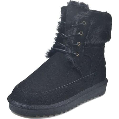 "Women 's new sheep fur boots in integrated cylinder antiskid warm comfortable flat boots leisure fashion female boots girls