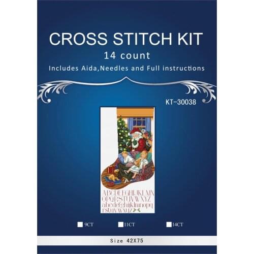Oneroom Snow birds christmas sock Embroidery Crafts Needlework 14CT Unprinted Arts Cross Stitch Kits DMC DIY Quality 22