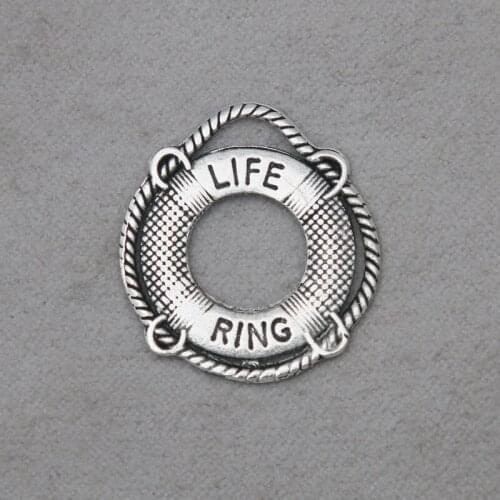 RAINXTAR Wholesale Jewelry Accessories Life Ring Shape Alloy Vintage Charms For Swimming Lover 22*24mm 20pcs AAC1194