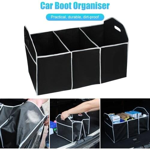 Car Boot Organizer Foldable Cargo Container Multifunction Practical Car Rear Seat Multi Pockets Storage Bag Car Trunk Organizer