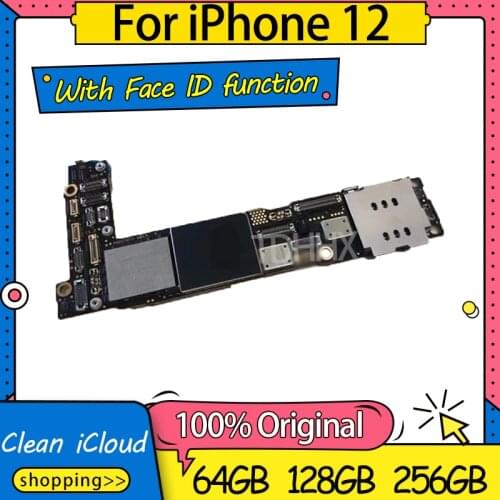 Factory Unlocked For iPhone 12 Motherboard With Face ID,Replacement For iPhone 12 Logic Board Mainboard With Latest IOS System